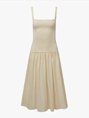 WeWoreWhat Smocked Ivory Midi Dress